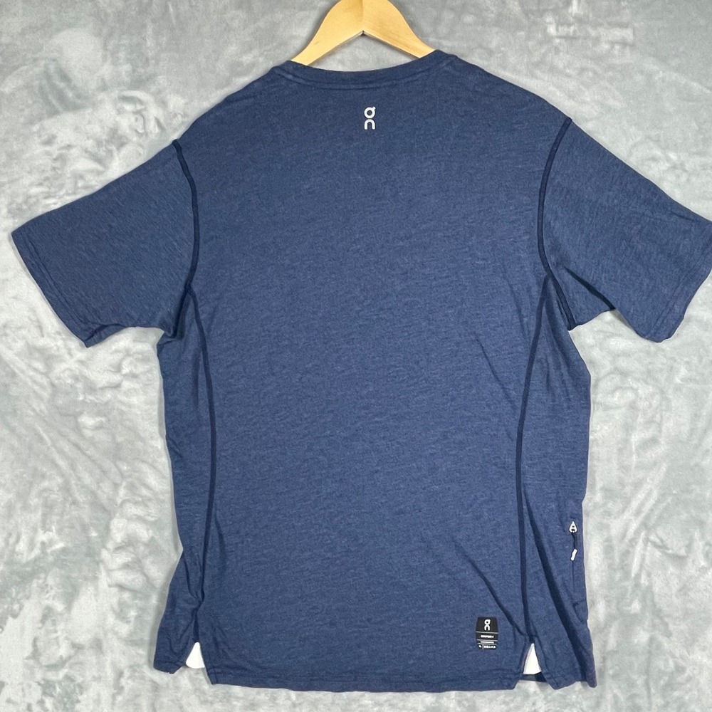 On Cloud Running Comfort-T Mens XL Navy Blue Heather Performance Short Sleeve